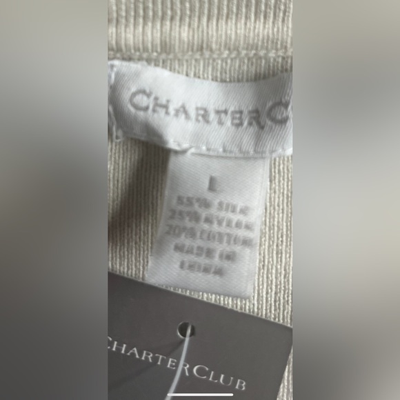 Charter Club Silk Blend Womans Sweater in Cream Color!! - Picture 7 of 11